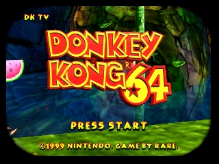 Donkey Kong 64 title screen for Nintendo 64